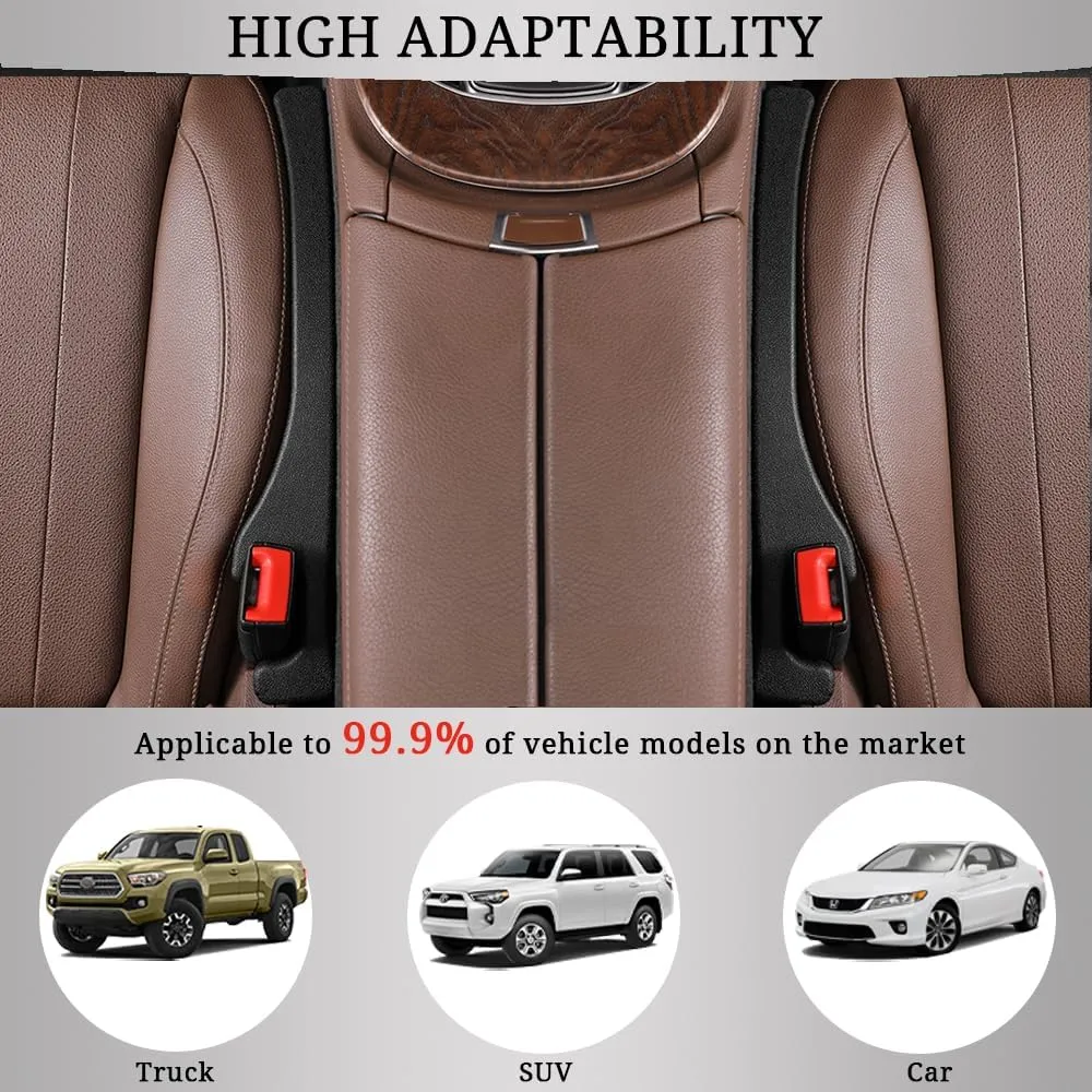 Car Seat Gap Filler Universal for Car SUV Truck Accessories Fit Organizer Seat Gap Inserts Blocker Crack Filler Fill The Gap Between Seat and Console Stop Things from Dropping Pack of 2 Black