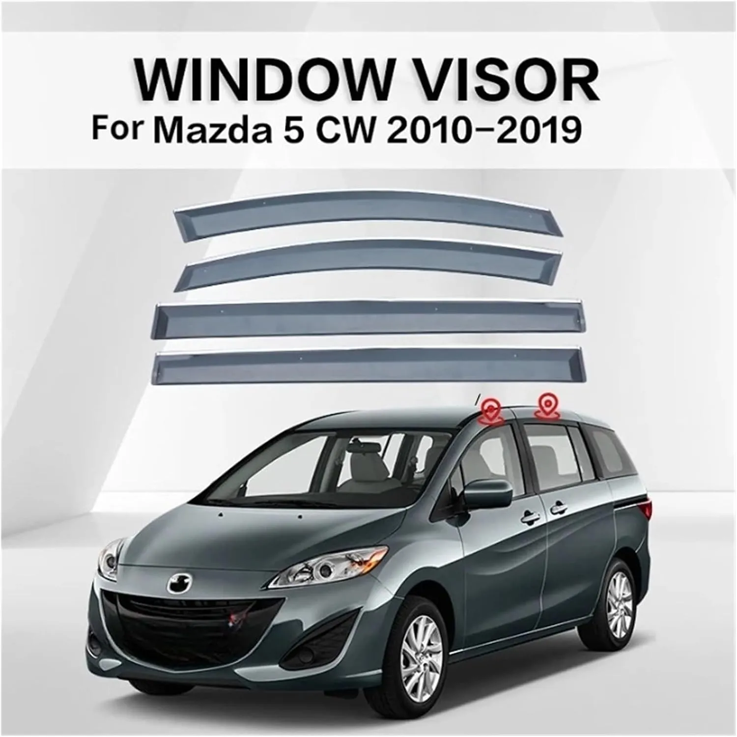 Car Side Windows Visors Compatible for Mazda 5 S CP CR CW Sun Rain Shade Vent Visor Rain Guards for Car Windows(CW)