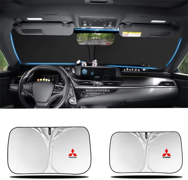 Car Windshield Sunshade for Mitsubishi Triton Club Cab Chassis 2019-2023, Block UV Rays Sun Visor Protector, Front Window Sunshades, Windscreen Sunshade,B 145CM