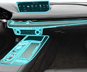 Car Interior Central Console Gear Dashboard Navigation Screen Protective Film,For Genesis G80 2021-2024 Accessories (Full Set For LHD)