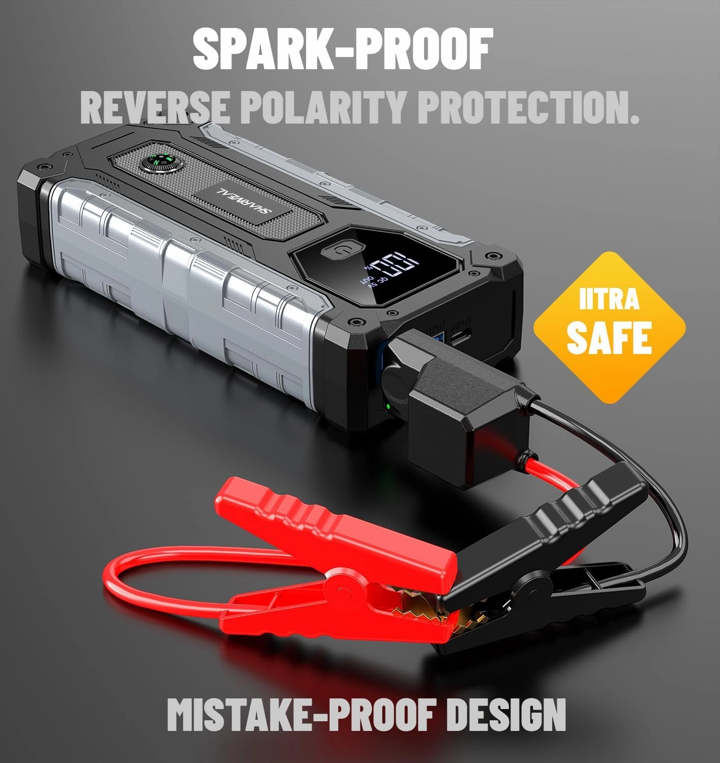 Car Jump Starter 3000A, Jump Starter Battery Pack for Up to 9.0L Gas and 7.0L Diesel Engines, 12V Portable Jump Box with LED Light