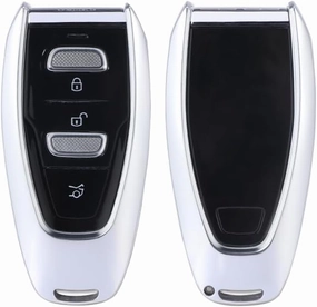 Car Key Case Keychain Protective Case Cover Shell Key Protection Key Fob for Aston-Martin DBX 2020 2021 2022 2023 (Silver)
