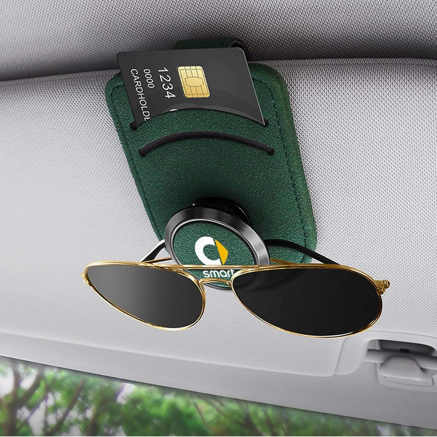 Car Sunglasses Holder for Smart Roadster Coupe Brabus 0.7i (101 Hp) 2004 2005, Auto Visor Clip Organizer for Sunglasses and Cards Car Accessories,Black