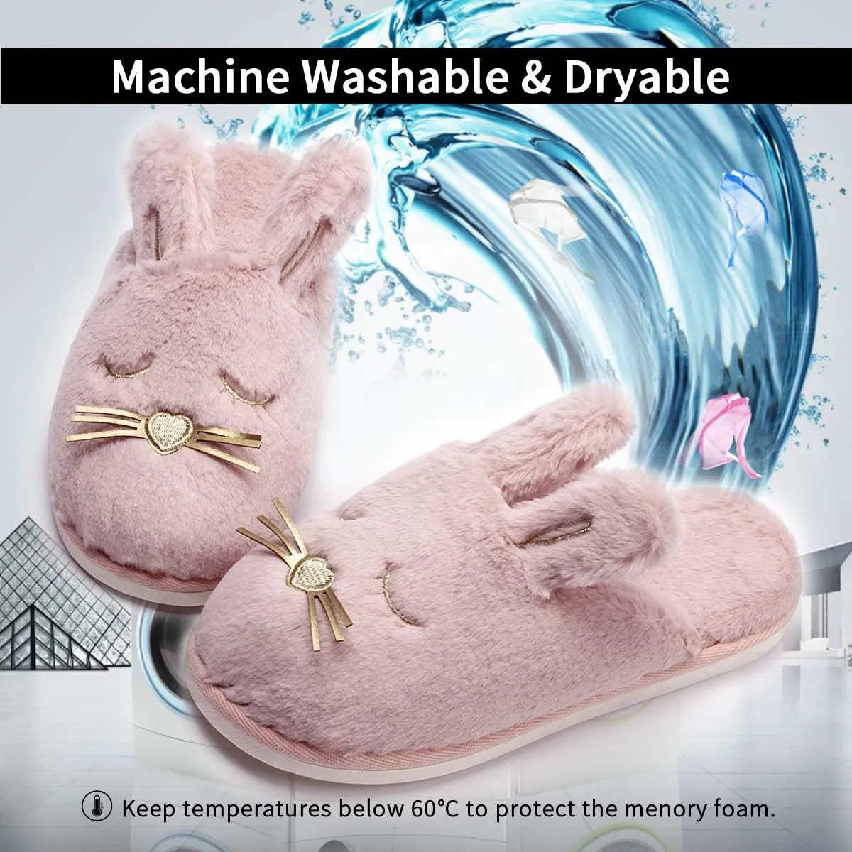 Caramella Bubble Kids Bunny Plush Slippers for Girls Boys：Christmas Gifts Cute Warm Fuzzy Animal House Shoes -Toddler Fluffy Indoor Bedroom Slippers