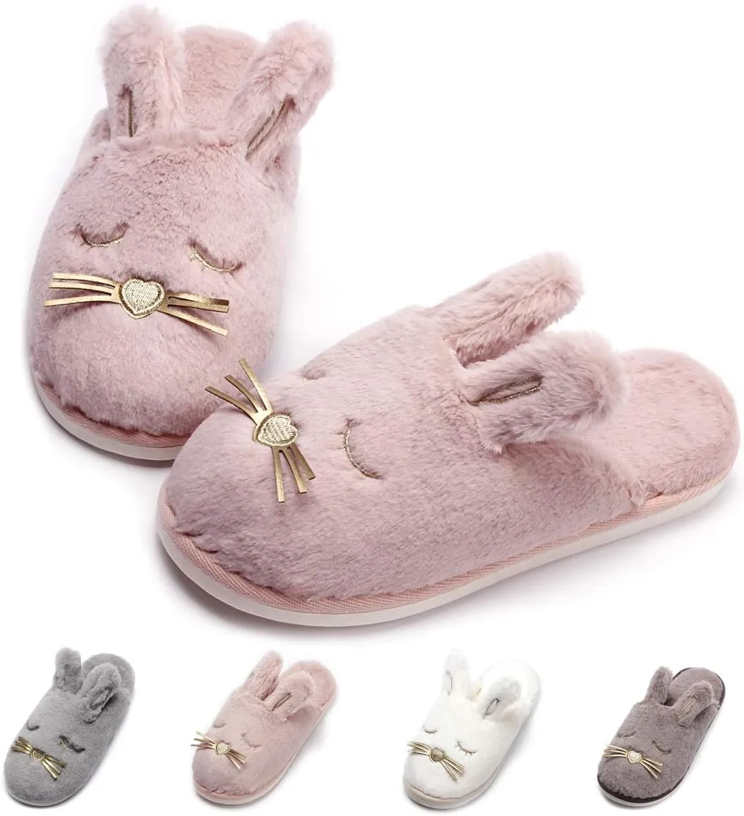 Caramella Bubble Kids Bunny Plush Slippers for Girls Boys：Christmas Gifts Cute Warm Fuzzy Animal House Shoes -Toddler Fluffy Indoor Bedroom Slippers