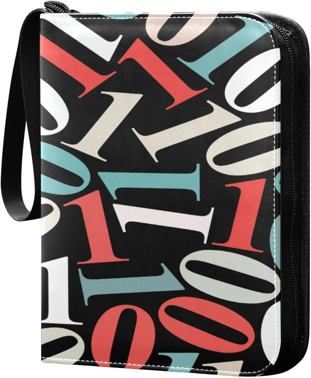 Card Binder 4 Pocket, Trading Card Binder Holder Fits 400 Cards with 50 Sleeves, Card Collection Binder Album Book Holder for Baseball Football Games Cards, Colorful Numbers