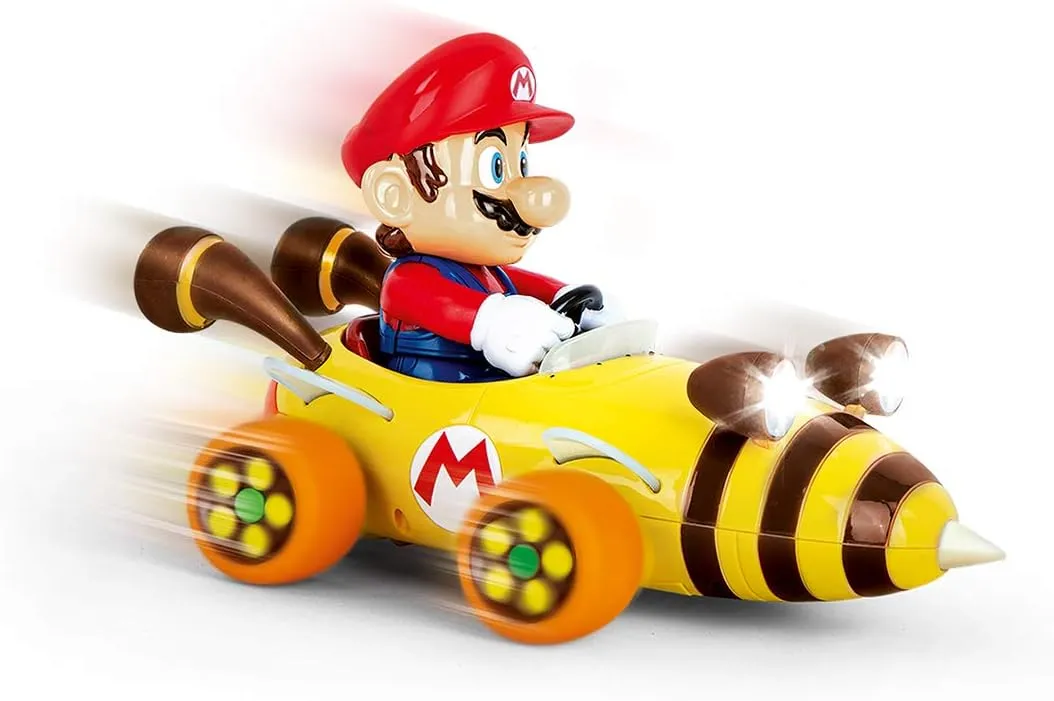 Carrera 181064 RC Official Licensed Mario Kart Bumble V Mario 1:18 Scale 2.4 GHz Remote Radio Control Car with Rechargeable LiFePO4 Battery - Kids Toys Boys/Girls