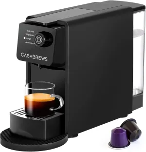 CASABREWS CM7036E Espresso Machine for Nespresso Original Pods, 20 Bar Mini Coffee Machine with 4 Brewing Modes and 21 oz Removable Water Tank, Compact Capsule Espresso Maker for Home or Office, Black