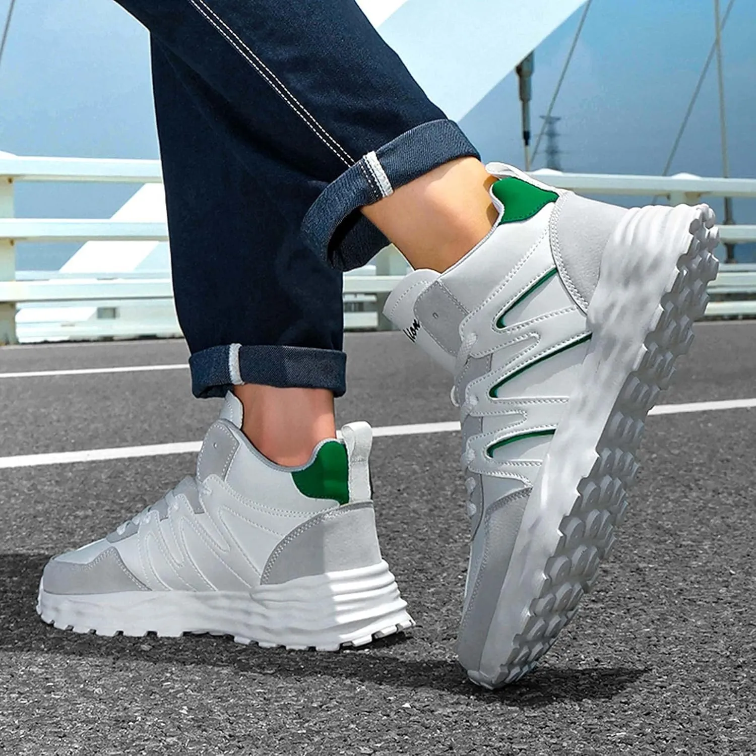 Casual Shoes, Sports Basketball Shoes Men's and Women's High Top Basketball Shoes, Streetball Master Breathable and Non Slip Outdoor Sports Shoes, Shock-Absorbing Fitness Shoes