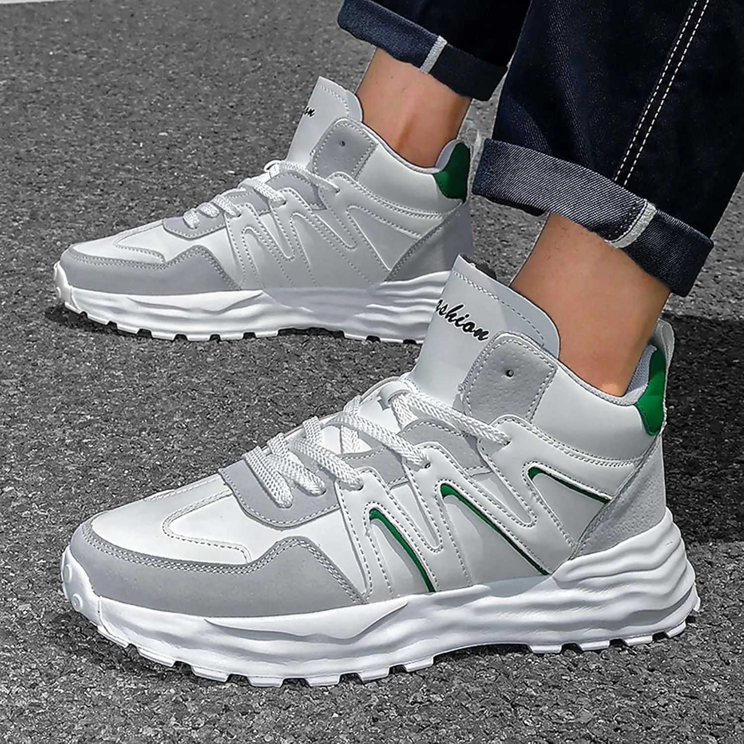 Casual Shoes, Sports Basketball Shoes Men's and Women's High Top Basketball Shoes, Streetball Master Breathable and Non Slip Outdoor Sports Shoes, Shock-Absorbing Fitness Shoes