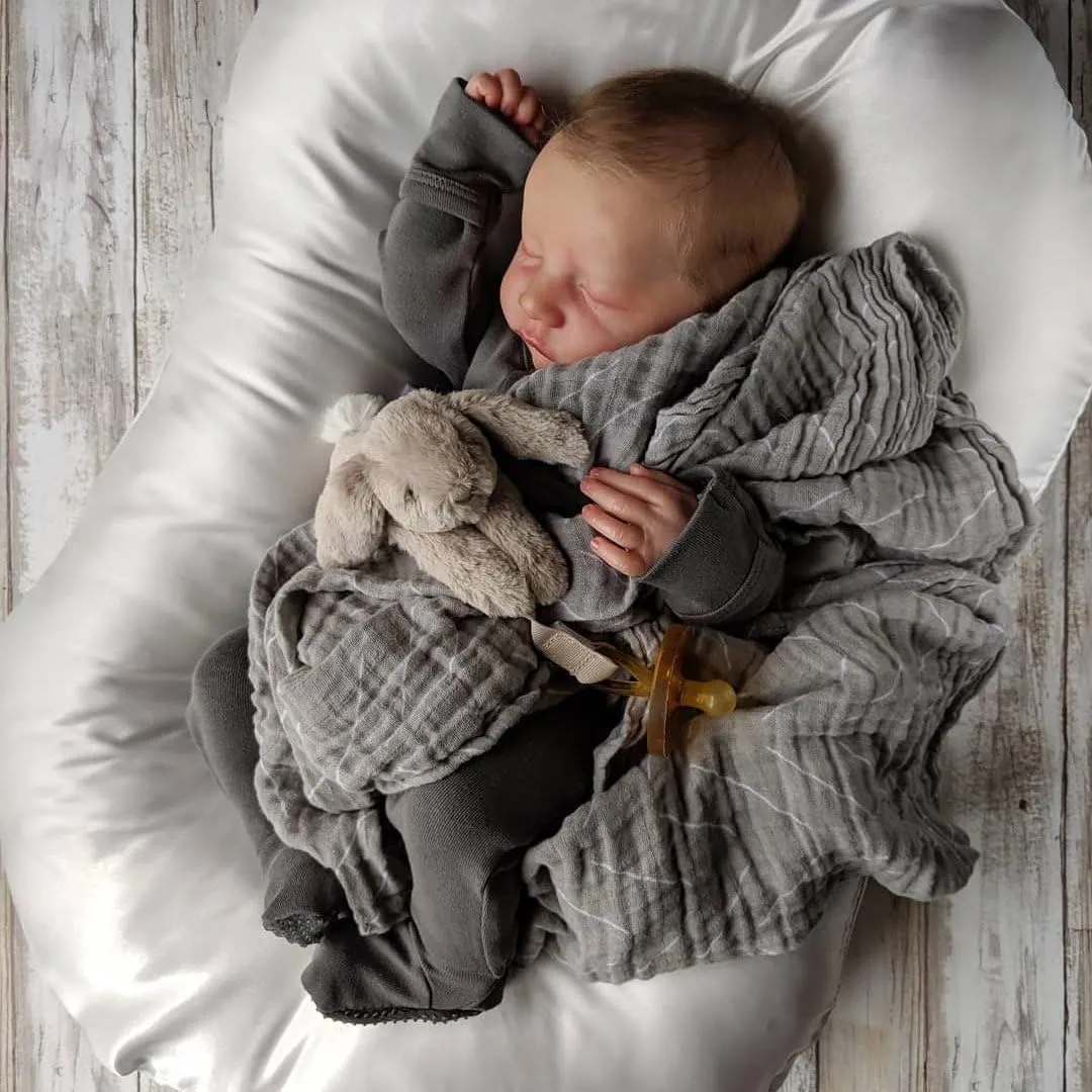 CHAREX Realistic Reborn Baby Dolls -18 inch Silicone Baby Doll Real Sleeping Baby Doll Lifelike Newborn Boy Weighted Soft Handmade with Accessories for Kids 3 