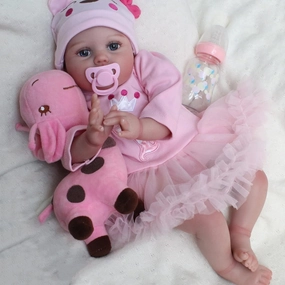 CHAREX Realistic Reborn Baby Dolls, Real Looking Lifelike Doll for Girls, 22 Inch Handmade Weighted Newborn Silicone Baby Doll with Accessories, Toy Gifts for Kids Age 3 