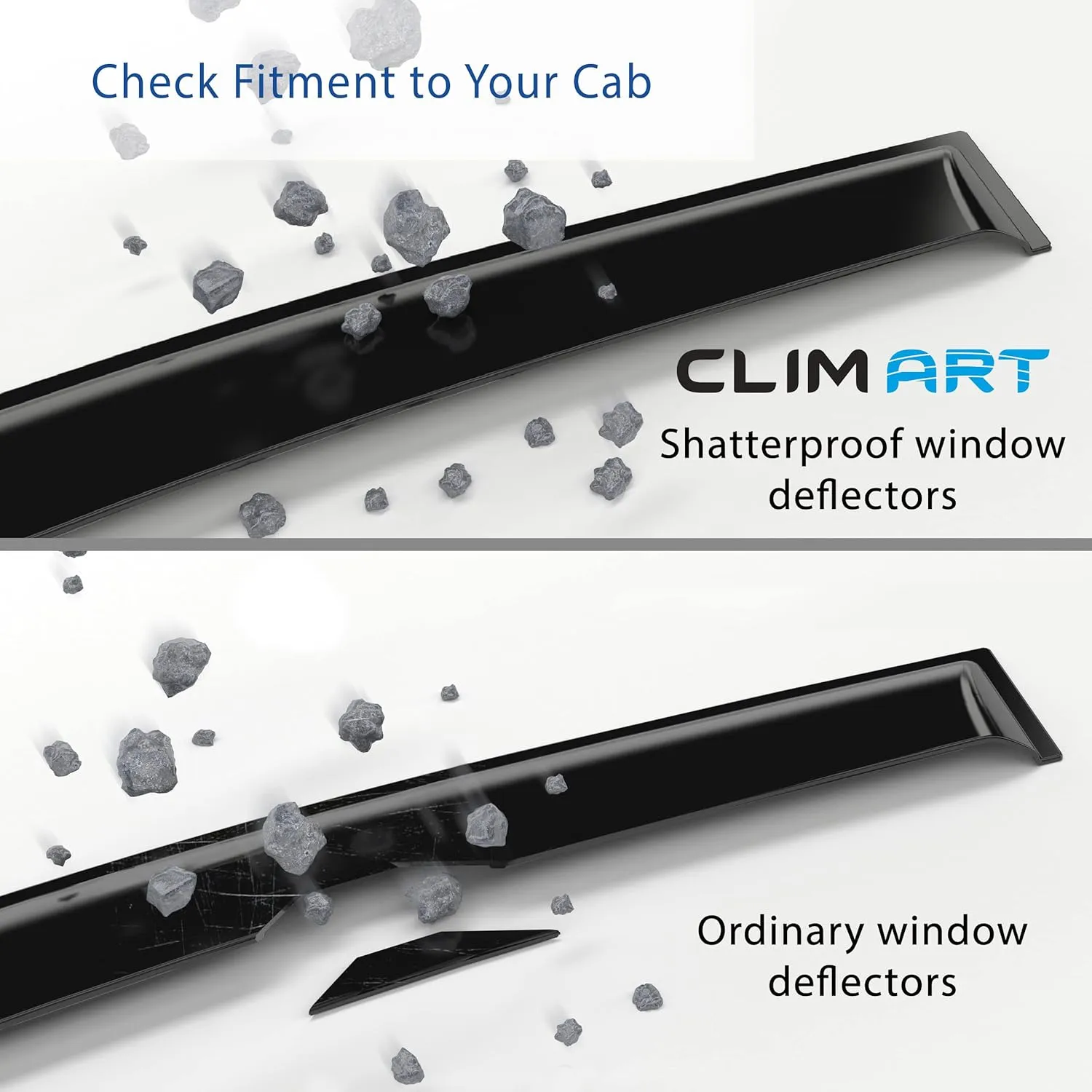 CLIM ART in-Channel Incredibly Durable Rain Guards Compatible with Toyota Tundra 2022-2025 CrewMax, Original Window Deflectors, Vent Window Visors, Vent Deflector, 4 pcs. - 619019
