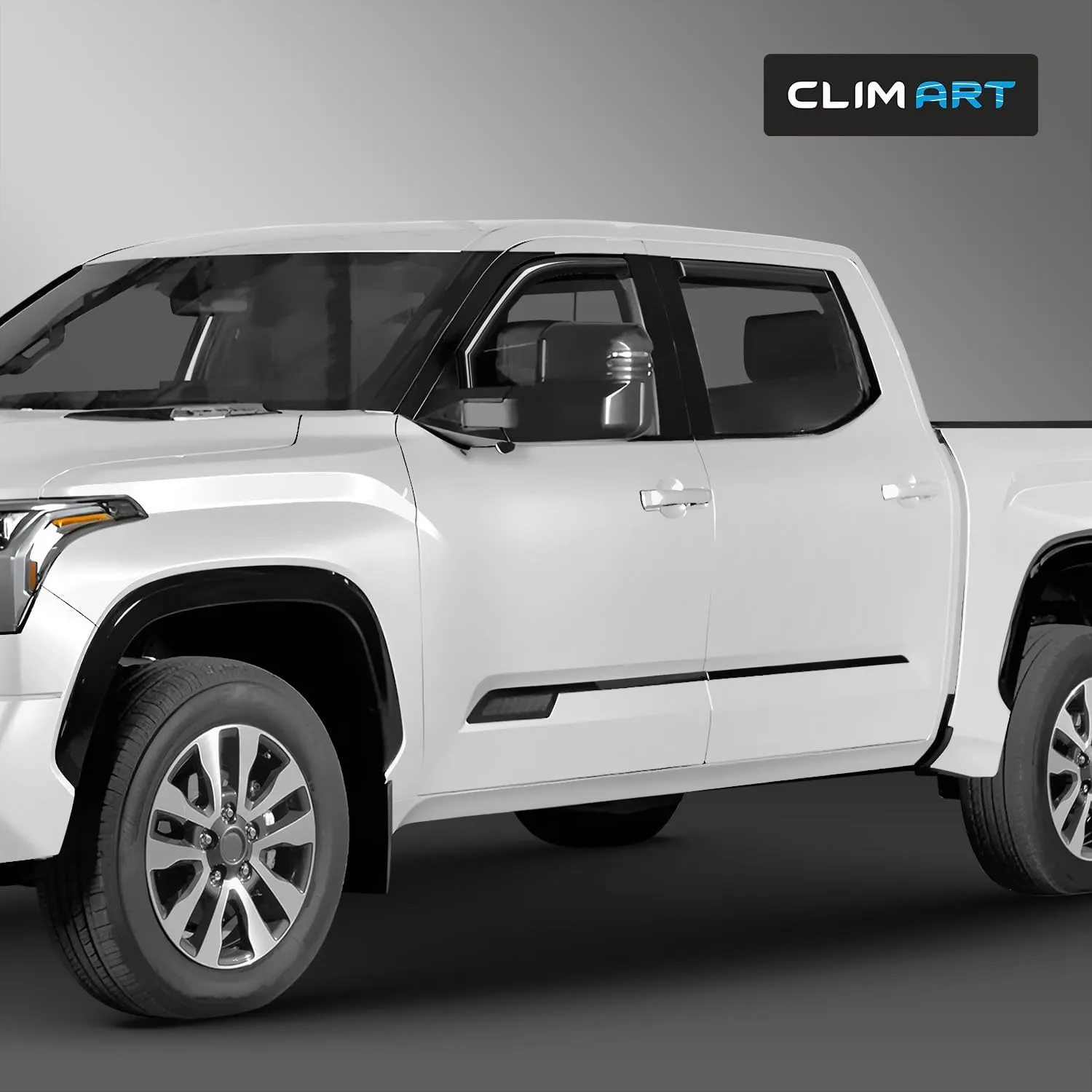 CLIM ART in-Channel Incredibly Durable Rain Guards Compatible with Toyota Tundra 2022-2025 CrewMax, Original Window Deflectors, Vent Window Visors, Vent Deflector, 4 pcs. - 619019