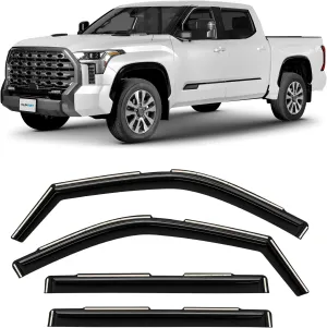 CLIM ART in-Channel Incredibly Durable Rain Guards Compatible with Toyota Tundra 2022-2025 CrewMax, Original Window Deflectors, Vent Window Visors, Vent Deflector, 4 pcs. - 619019