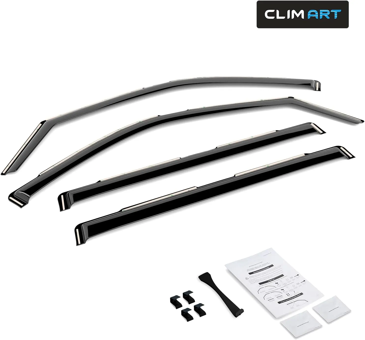 CLIM ART in-Channel Incredibly Durable Rain Guards Compatible with Toyota Tundra 2022-2025 CrewMax, Original Window Deflectors, Vent Window Visors, Vent Deflector, 4 pcs. - 619019