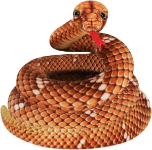 Clobeau 78 Inch Realistic Snake Stuffed Animal for Kids, Lifelike Giant Stuffed Snake Plush Toy for Birthday Present Party Prank Prop (Yellow)
