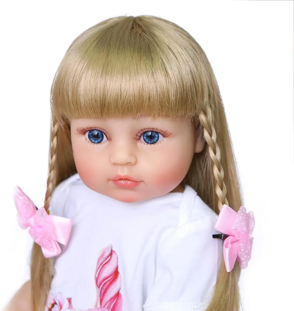 Collectible Lifelike Reborn Baby Dolls Full Body Silicone Vinyl 22 Inch 55cm Realistic Newborn Girl Doll Cute Beauty Bebes Silicona Baby Reborn Toy Gifts for Kids Age 3 