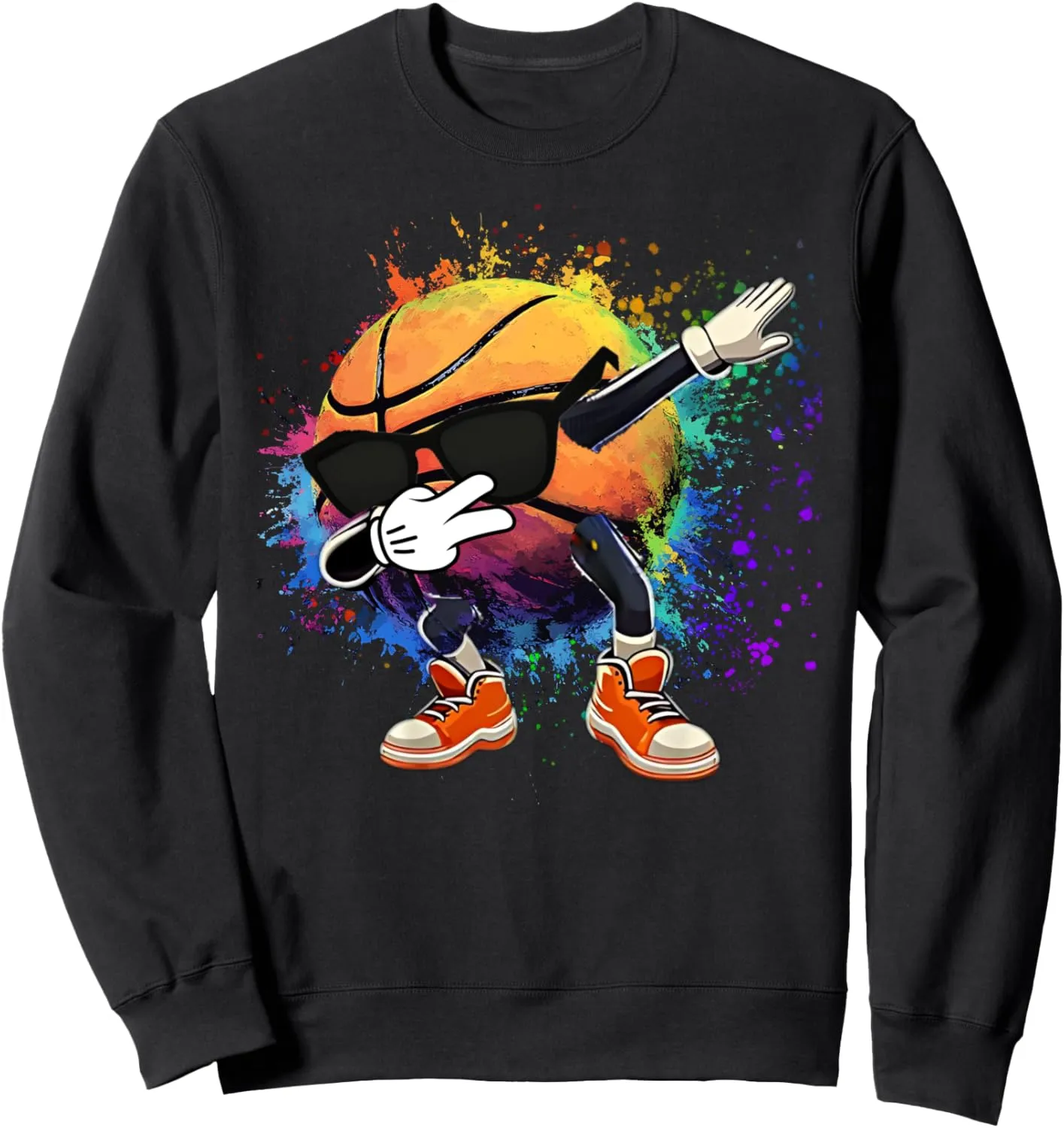 Colorful Basketball Tie Dye Color Splash Hoop Net Slam Dunk Sweatshirt