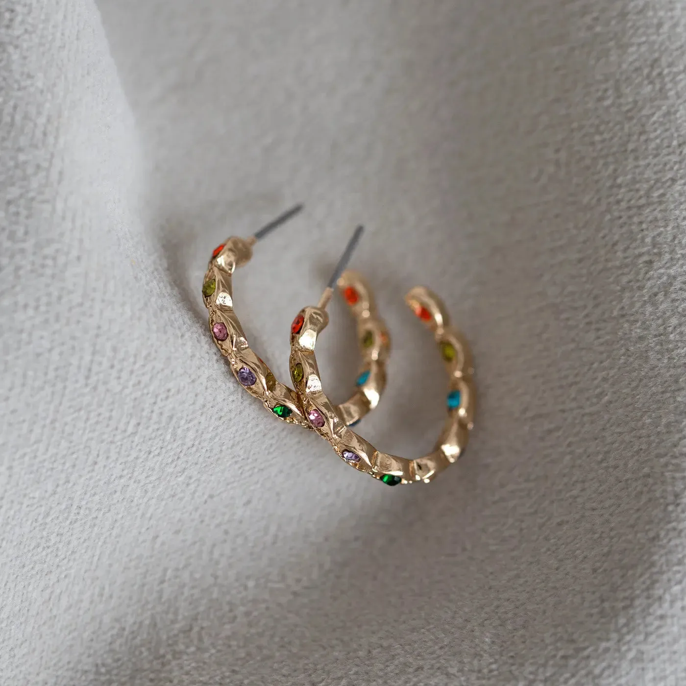 Colorful Crystal Hoop Earrings