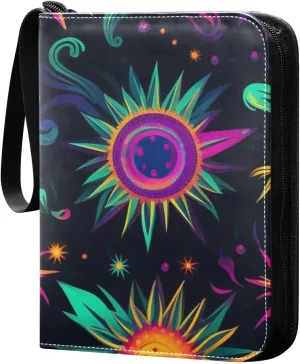 Colorful-star Game Sports Cards Card Binders 4 Pocket - Hold 400 Game Cards, Waterproof Wear-resistant Trading Card Albums Collection Book Holder for Boys Girls