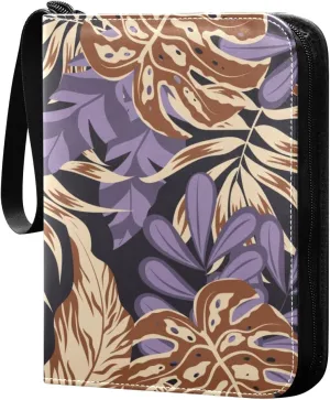 Colorful-tropical-leaves-plants Game Sports Cards Card Binders 4 Pocket - Hold 400 Game Cards, Waterproof Wear-resistant Trading Card Albums Collection Book Holder for Boys Girls