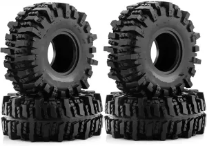 Compatible with Axial for SCX10 90046 for AXI03007 for TRX4 1:10 RC Crawler Car Upgrade Parts 4 PCS 118 MM 1.9" Rubber Tyres Wheel Tires RC Wheel Tires