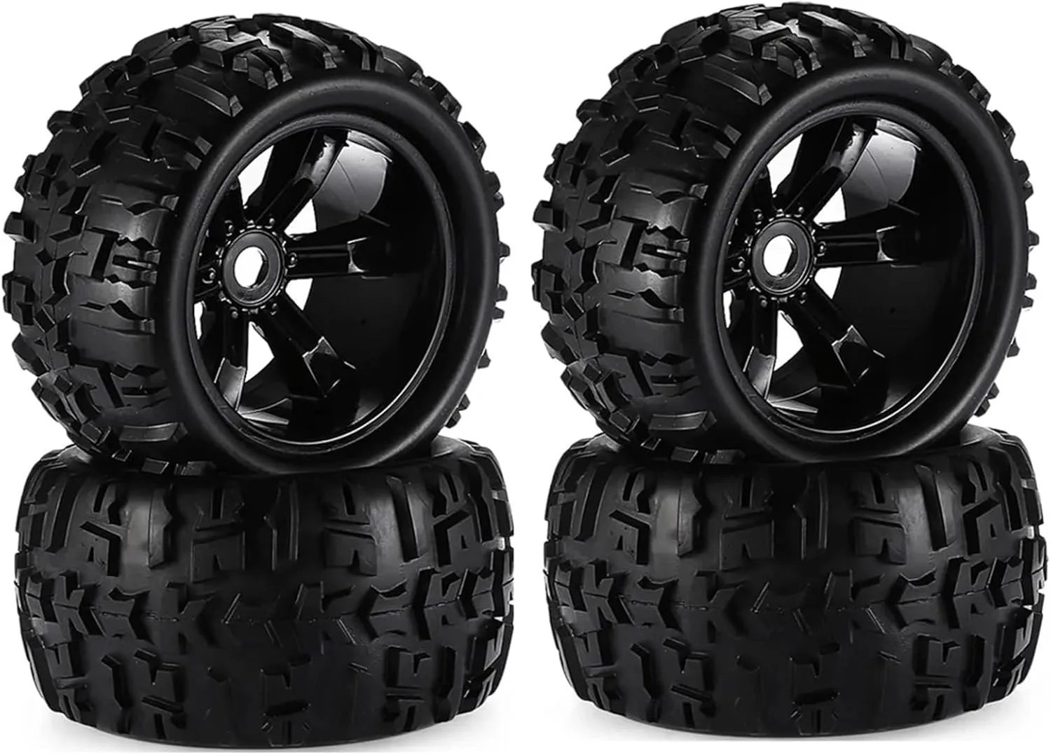 Compatible with Traxxas for Maxx for Tmaxx for E-Revo for Revo 3.3, for JLB for Cheetah 1/8 Scale 17mm Hex RC Truck Tires and Wheels Set RC Wheel Tires(8477 Tire Tool)