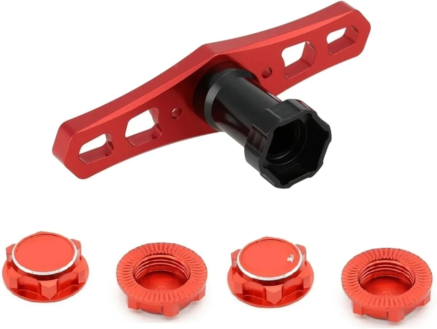 Compatible with Traxxas for Maxx for Tmaxx for E-Revo for Revo 3.3, for JLB for Cheetah 1/8 Scale 17mm Hex RC Truck Tires and Wheels Set RC Wheel Tires(8477 Tire Tool)