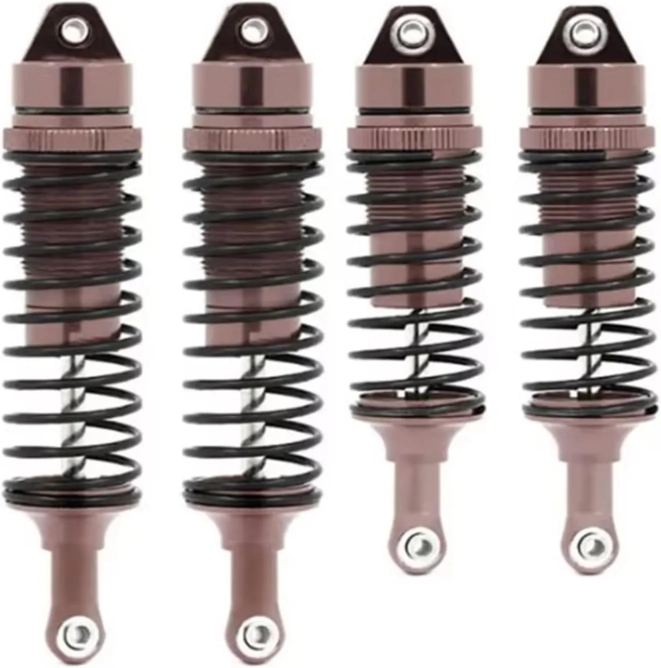 Compatible With Traxxas For Slash 4X4 For VXL 2WD For Rustler For Hoss 1/10 RC Car Upgrades Parts Metal Front And Rear Shock Absorber RC Shocks Damper(Brown)