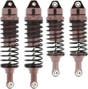 Compatible With Traxxas For Slash 4X4 For VXL 2WD For Rustler For Hoss 1/10 RC Car Upgrades Parts Metal Front And Rear Shock Absorber RC Shocks Damper(Brown)
