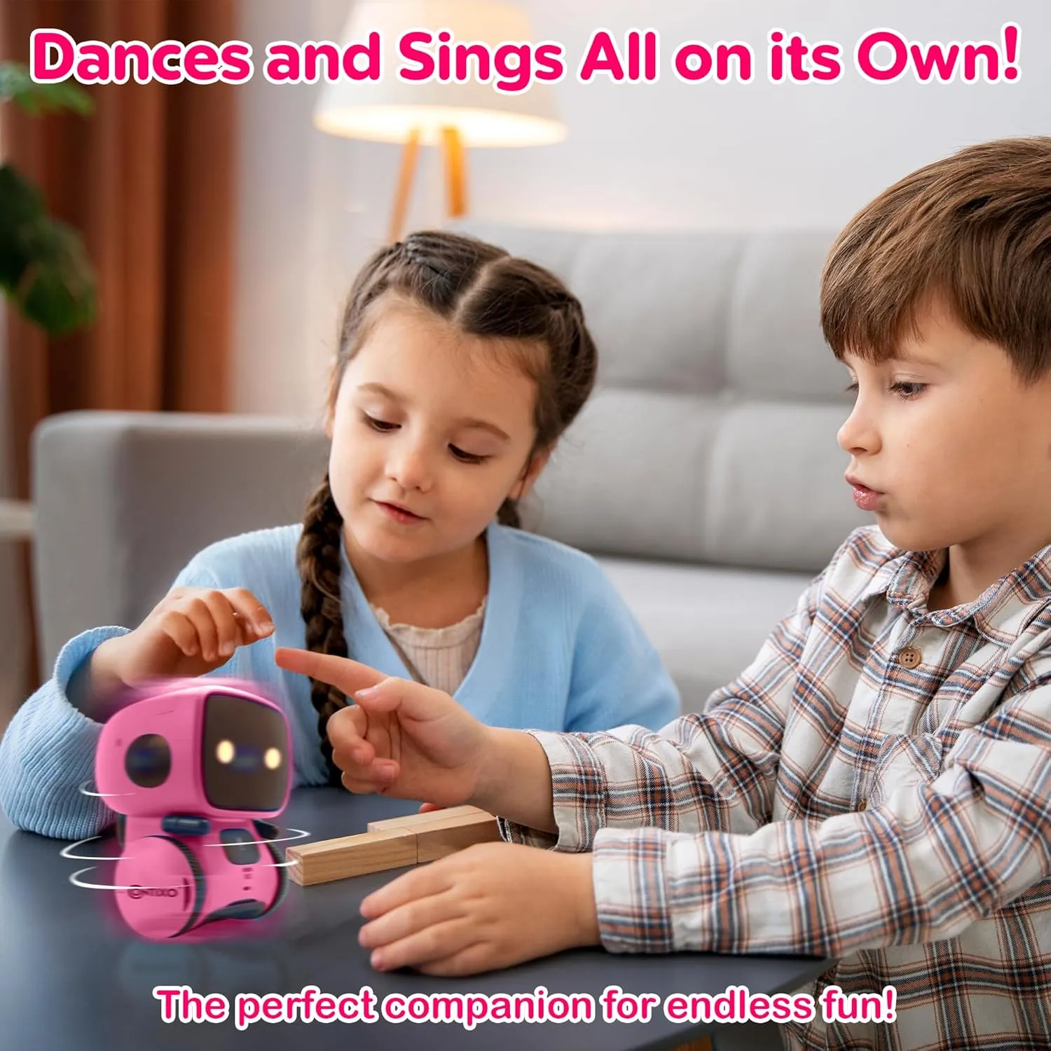 Contixo R1 Robot Toys for Kids - Smart Robots for Kids Voice Control Talking Dancing Learning Educational Toys for Boys Girls Toddlers Age 3-8 Years Old Birthday Gifts for Kid Pink