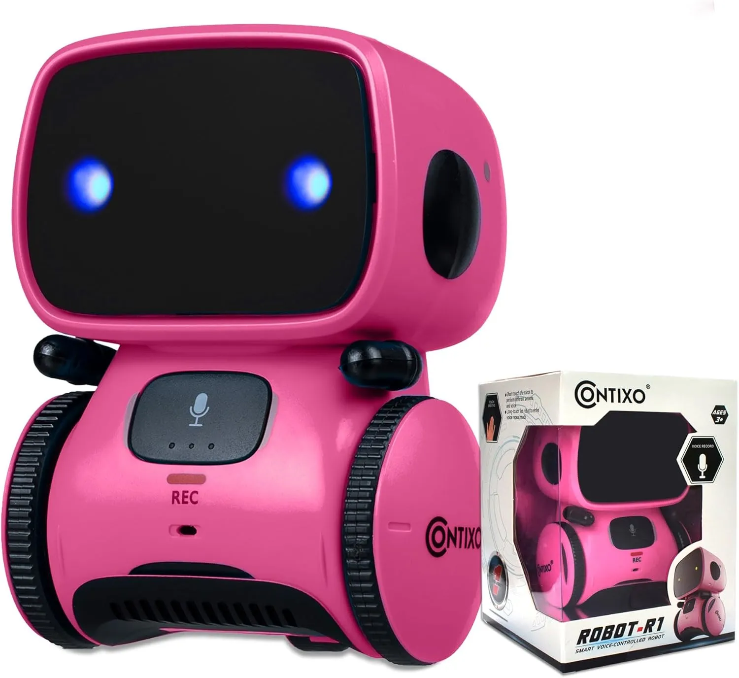 Contixo R1 Robot Toys for Kids - Smart Robots for Kids Voice Control Talking Dancing Learning Educational Toys for Boys Girls Toddlers Age 3-8 Years Old Birthday Gifts for Kid Pink