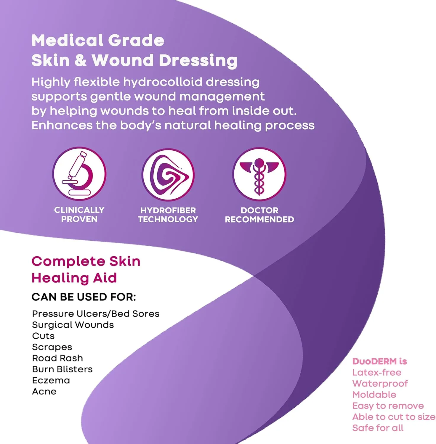 ConvaTec DuoDERM Signal CGF 4"x4" Hydrocolloid Tapered Edge Sterile Adhesive Dressing with Change Indicator for Exuding Wounds, Waterproof, Latex-Free, Flexible, Square, Beige, 5ct Box