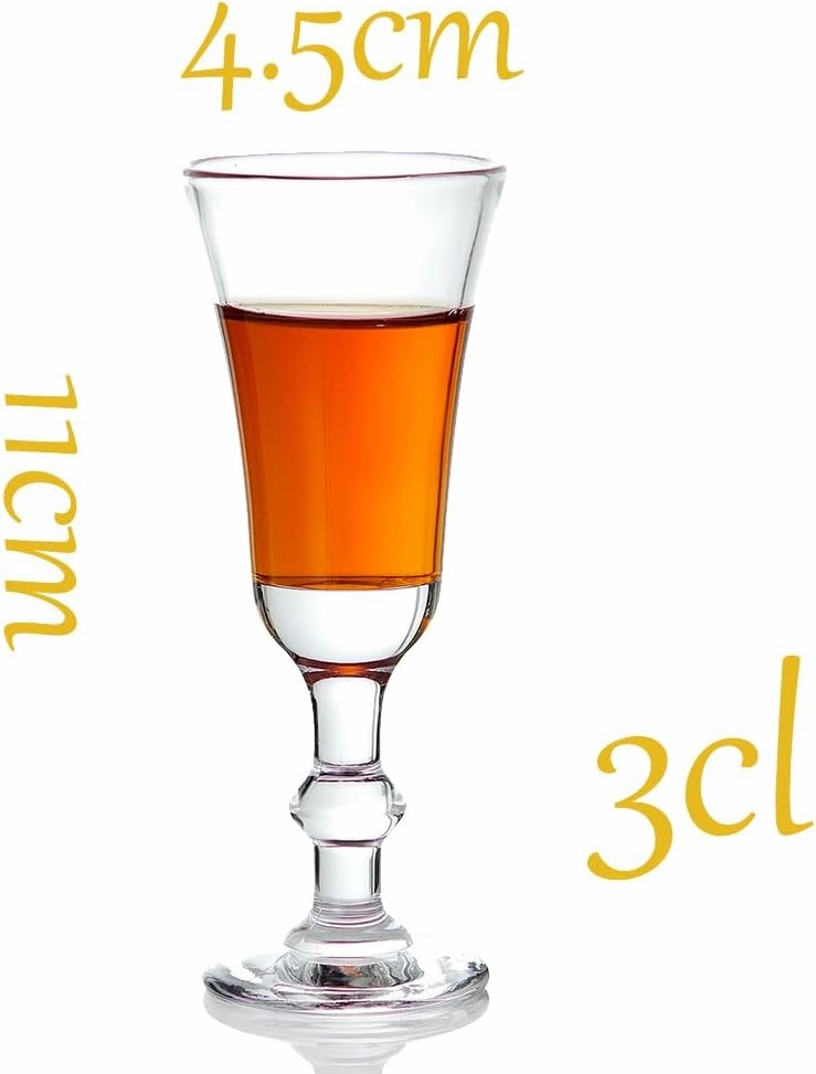 Cordial Glasses Shot Glasses with Stem,Limoncello Glasses | Port glasses 1.0 oz (Set of 6)