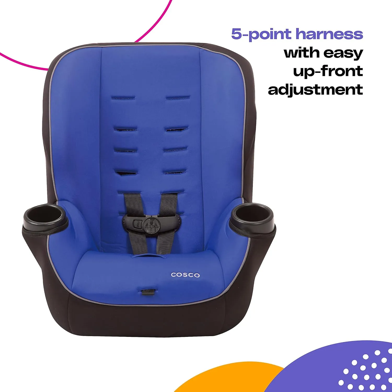 Cosco Onlook 2-in-1 Convertible Car Seat, Rear-Facing 5-40 pounds and Forward-Facing 22-40 pounds and up to 43 inches, Black Arrows