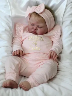 COSHENG-24 Inch Reborn Sleeping Baby Pickle Lifelike Toddler Doll Vinyl Toddler Reborn Doll Handmade for Kids Birthday Gift Sets