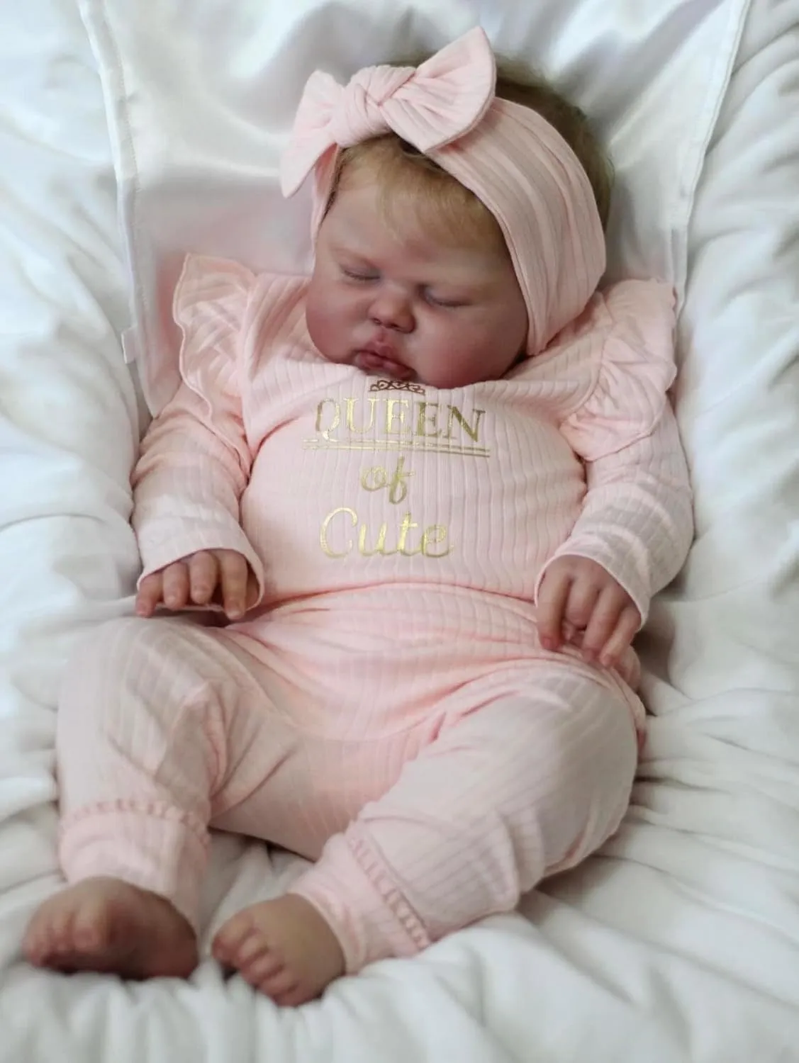 COSHENG-24 Inch Reborn Sleeping Baby Pickle Lifelike Toddler Doll Vinyl Toddler Reborn Doll Handmade for Kids Birthday Gift Sets