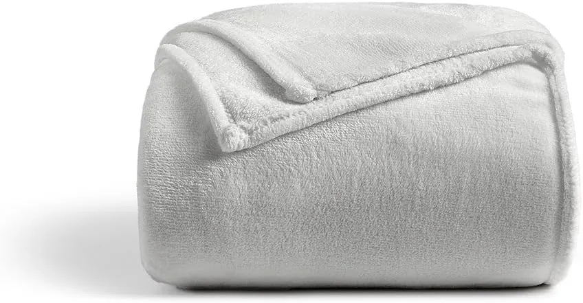 Cosy House Collection Everyday 1500 Series Fleece Blanket - Master Bedroom Essentials - All Season, Stays Fresh & Clean - Soft, Breathable & Skin-Friendly (King/Cal King, Silver)