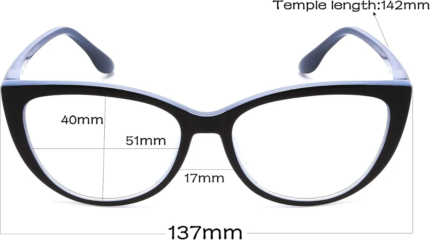 CRGATV 3 Pack Reading Glasses Blue Light Blocking Stylish Cat Eye Computer Readers Anti Eyestrain & Glare for Women