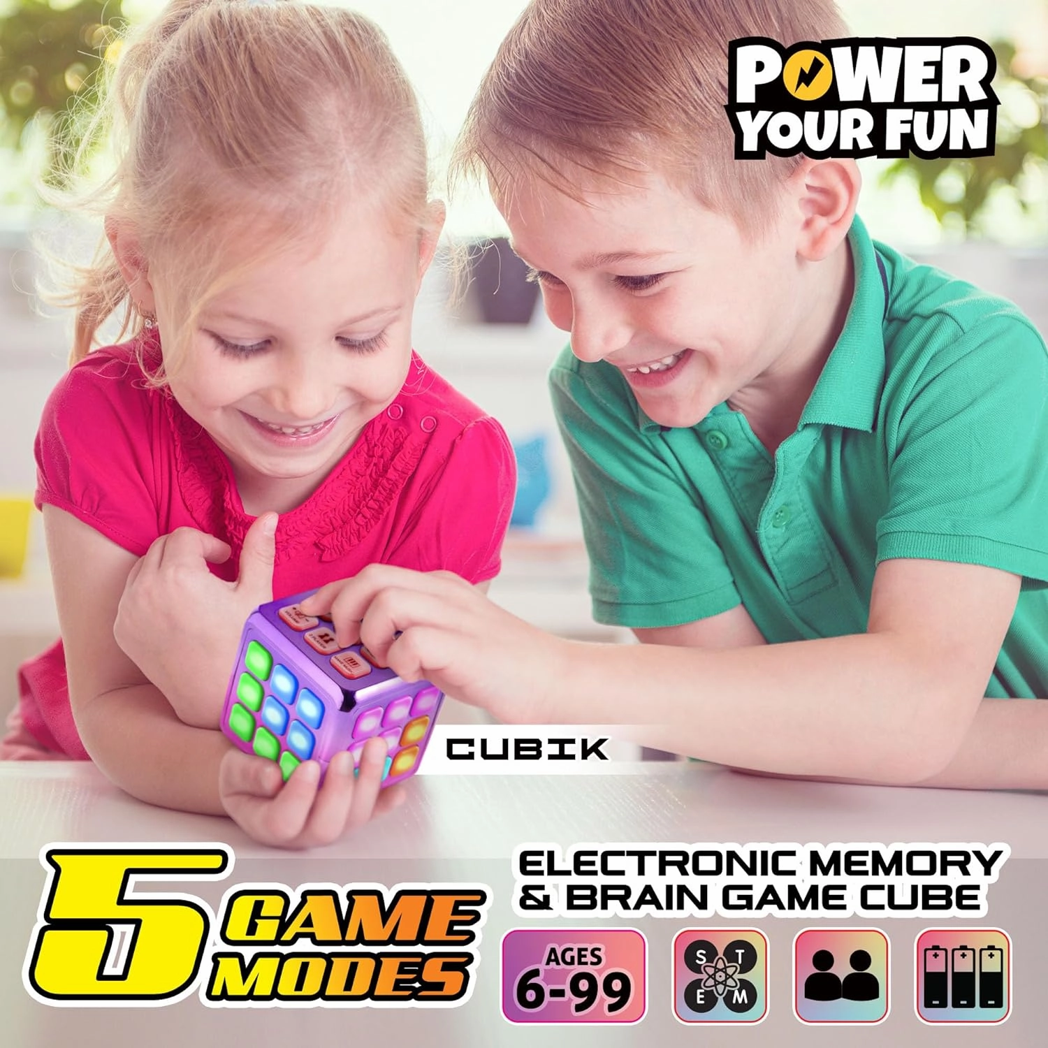 Cubik LED Metallic Toy - Pink/Purple