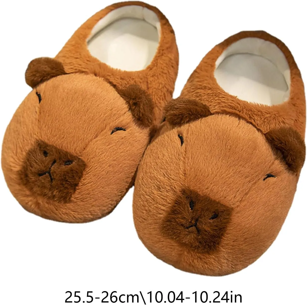 Cute Capybara Plush Slippers - Non Slip, Fuzzy, Funny - Winter Indoor Bedroom Shoes