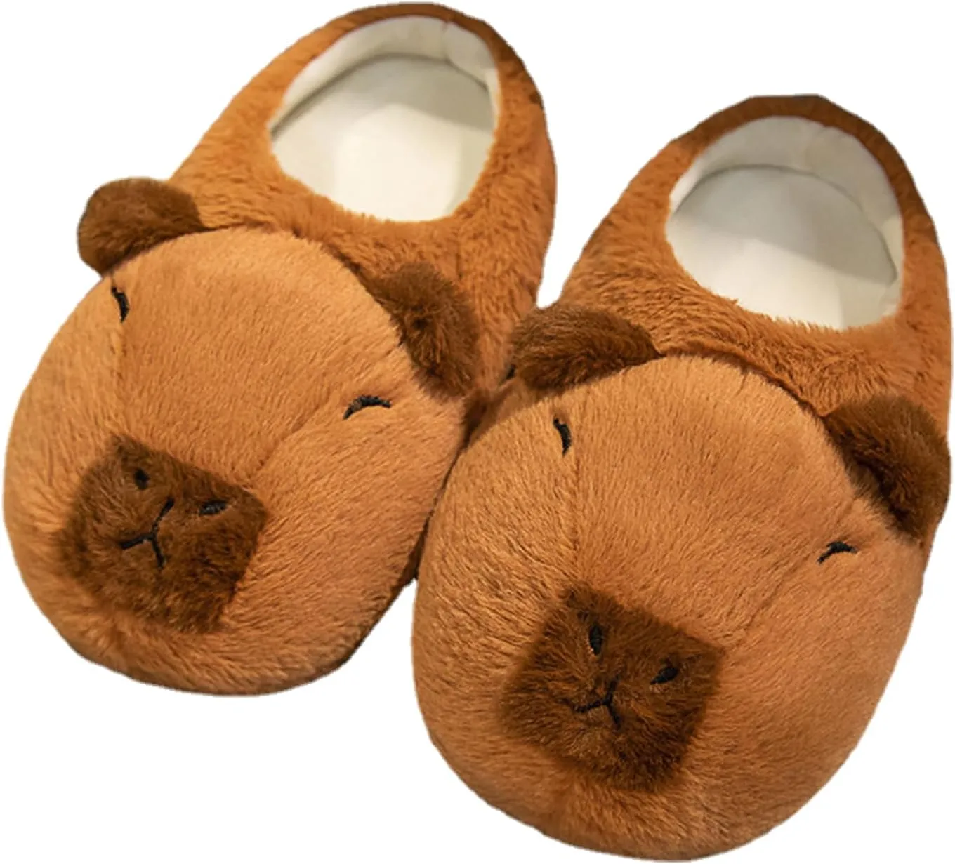 Cute Capybara Plush Slippers - Non Slip, Fuzzy, Funny - Winter Indoor Bedroom Shoes
