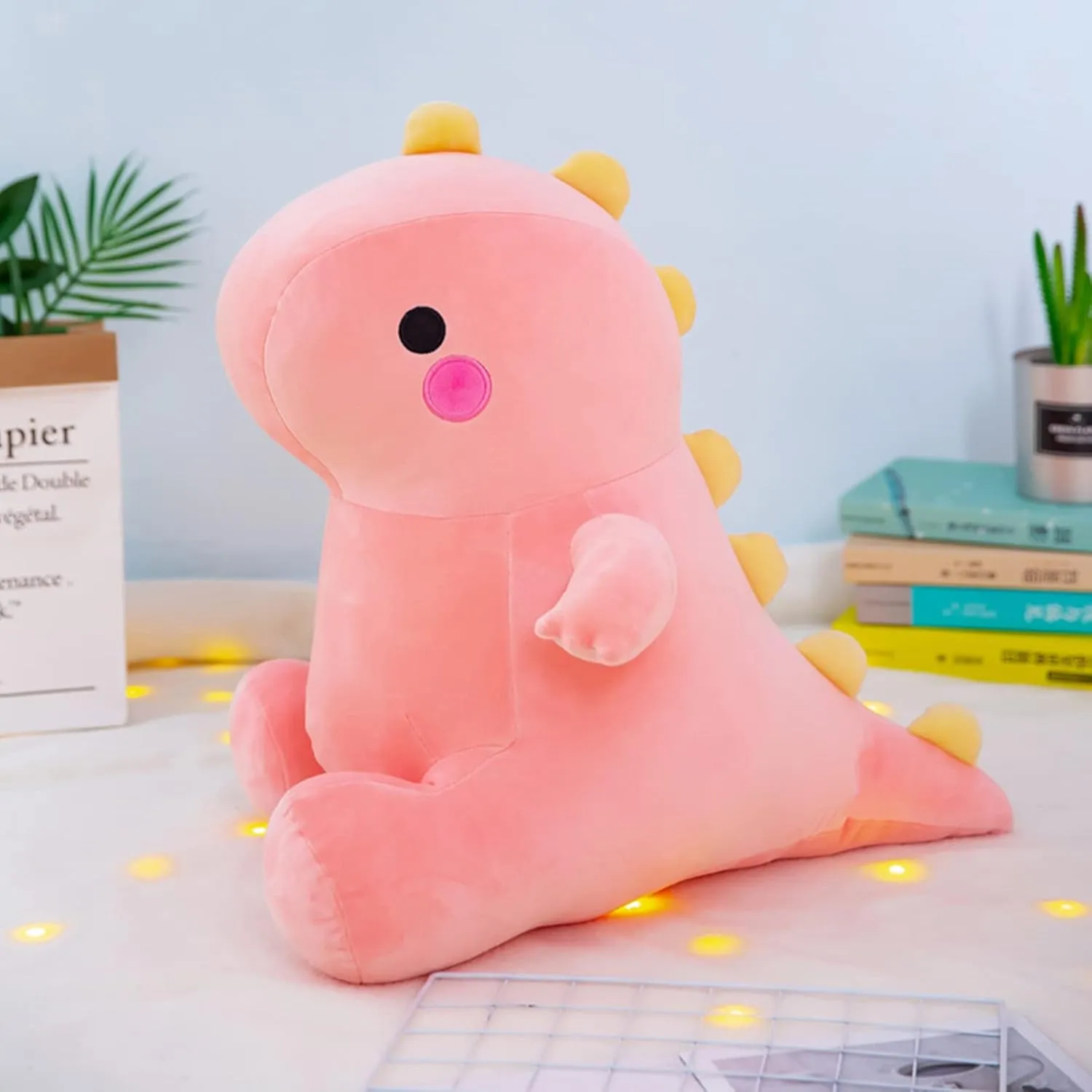 Cute Dinosaur Plush Toys, Fat Dinosaur Stuffed Animals Toys Dolls, Dinosaur Plush Toy Soft Stuffed Animal Dino Plushies Doll Cute Birthday Gifts for Kids Girls Boys (Pink,19in)
