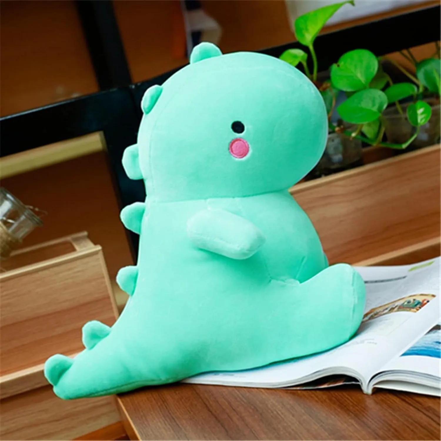 Cute Dinosaur Plush Toys, Fat Dinosaur Stuffed Animals Toys Dolls, Soft Plush Stuffed Animal Dino Plushie, Birthday Gifts for Kids Girls Boys Light Blue 12 inch