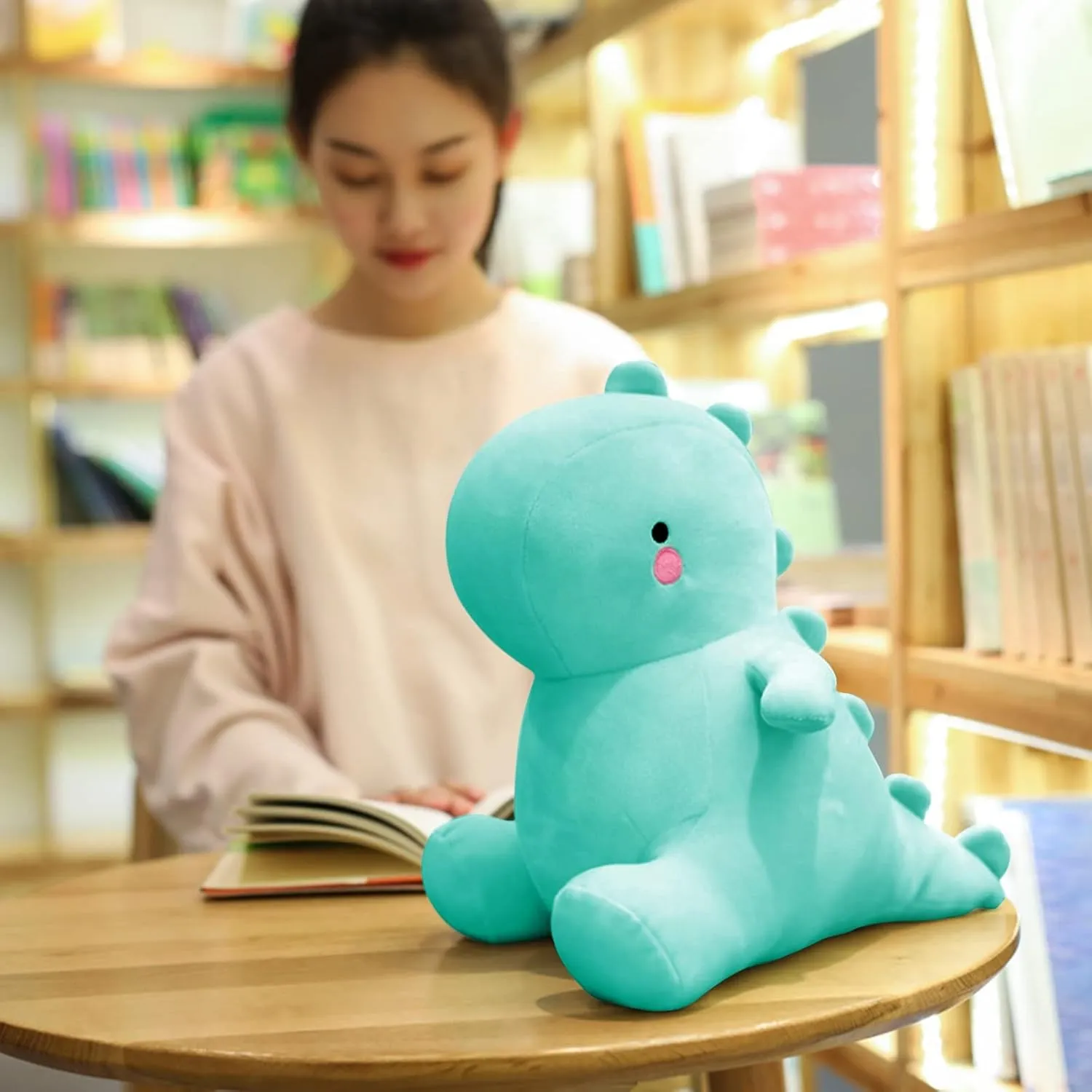 Cute Dinosaur Plush Toys, Fat Dinosaur Stuffed Animals Toys Dolls, Soft Plush Stuffed Animal Dino Plushie, Birthday Gifts for Kids Girls Boys Light Blue 12 inch