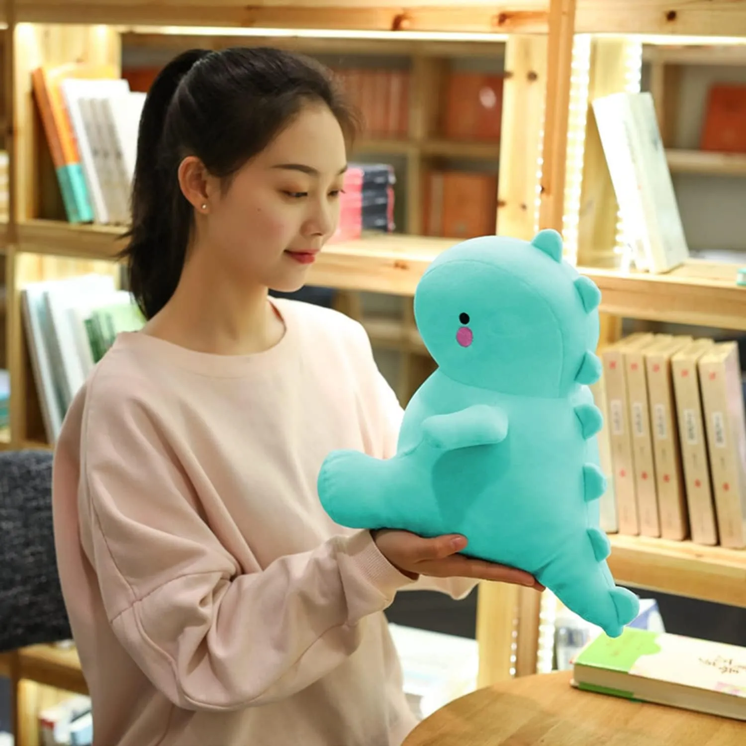 Cute Dinosaur Plush Toys, Fat Dinosaur Stuffed Animals Toys Dolls, Soft Plush Stuffed Animal Dino Plushie, Birthday Gifts for Kids Girls Boys Light Blue 12 inch