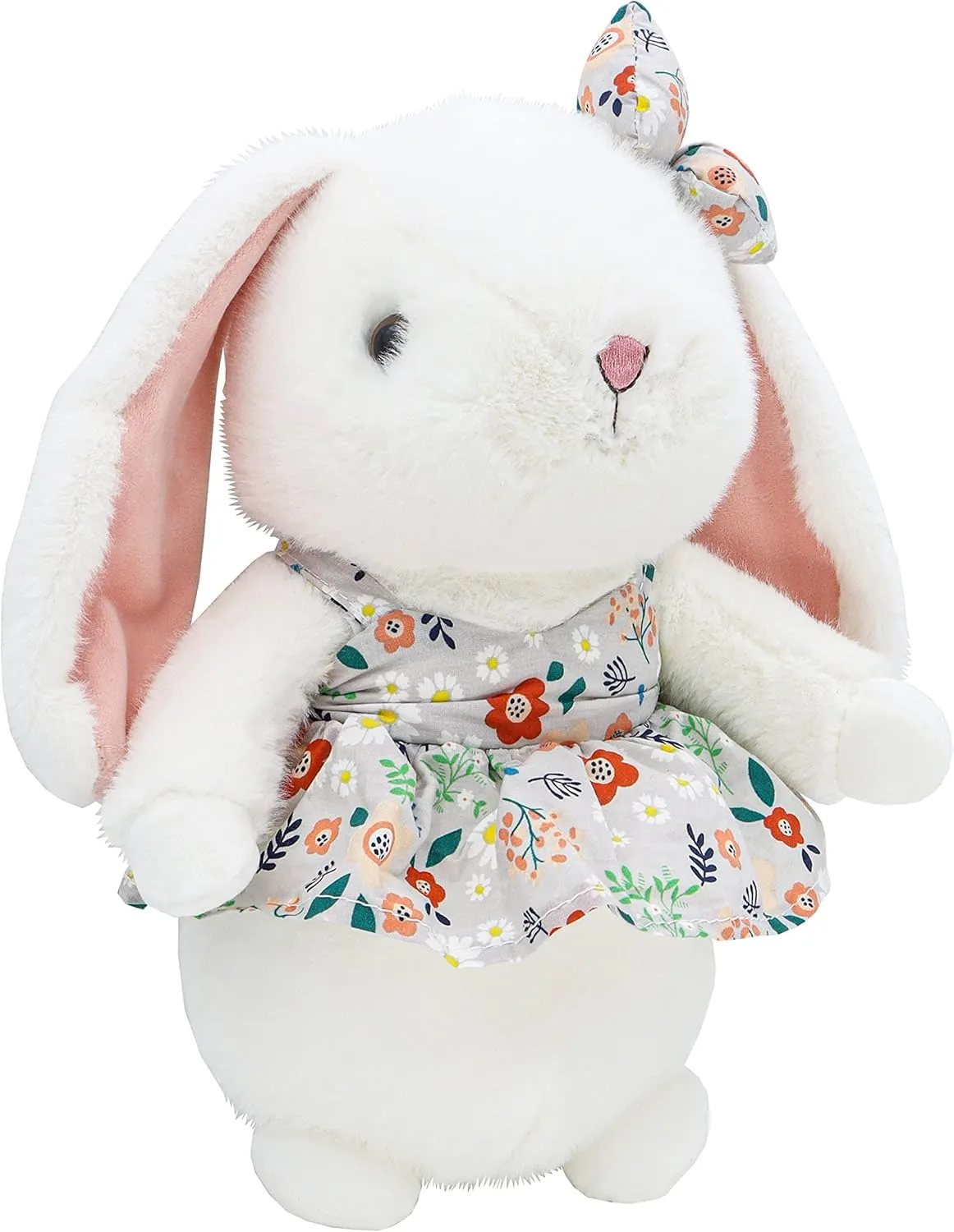 Cute Field Rabbit Stuffed Animals, Standing Lop Eared Rabbit, Cute Bunny in a Floral Dress a Gift for Boys and Girls
