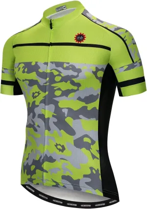 Cycling Jersey Men Full Zip Bike Shirt Racing Top Bicycle Clothing