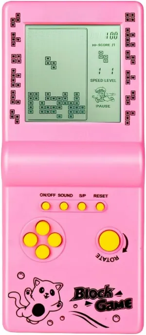 CZT Nostalgic Cube Game Console Big Screen Built-in Retro 999 in 3 Block Game Indoor/Outdoor Handheld Console Portable Electronic Brick Games Children/Students/Boyfriends
